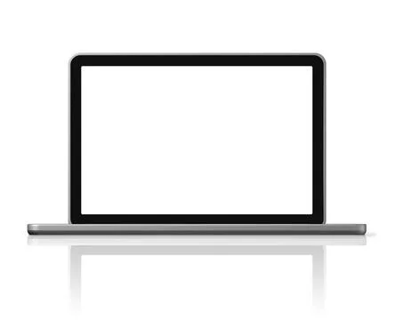 Laptop computer isolated on white 3D blank laptop computer isolated on whi... Stock Photos