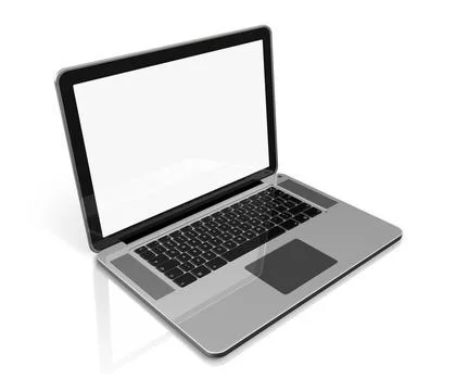 Laptop computer isolated on white 3D blank laptop computer isolated on whi... Stock Photos