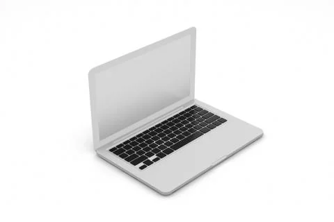 Laptop computer isolated on white background. 3D Illustration Stockillustratie
