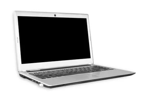 Laptop computer isolated on white background. Object with clipping path. Stock Photos