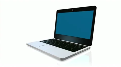 Laptop computer isolated on white. Stock Footage 20477391