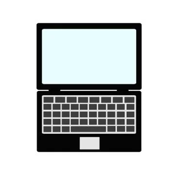 Laptop computer isolated on white icon design, stock vector illustration Illustrazione stock