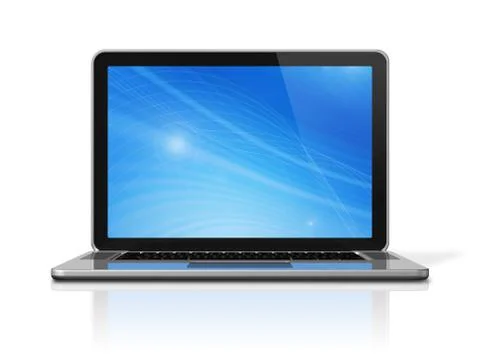Laptop computer isolated on white Stock Illustration