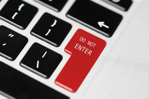 Laptop computer keyboard with "Do not enter" button Stock Photos
