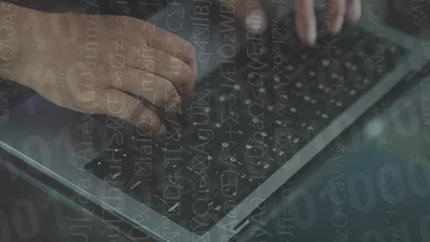 Laptop computer keyboard, hacker coding close up. Stock Footage 307985952