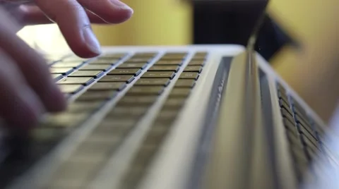 Laptop Computer Keyboard Typing Close-up Vídeo Stock 44465626