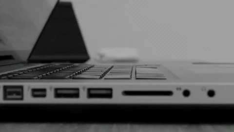 Laptop computer keyboard typing Stock Footage 98677331