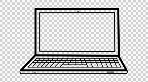 Outline Drawing Black Laptop Vector Stock Vector (Royalty Free) 1921369991  | Shutterstock