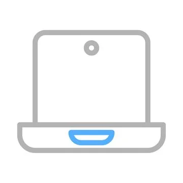 Laptop computer line icon. Concept of technology, communication, and online. Stock Illustration