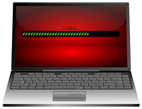 Laptop computer with Loading bar - 3D illustration Illustrazione stock