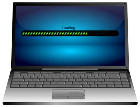 Laptop computer with Loading bar - 3D illustration イラスト素材