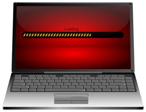 Laptop computer with Loading bar - 3D illustration Illustrazione stock