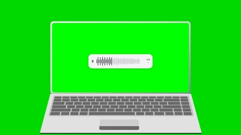Laptop Computer with Loading Bar on Green Screen 4K Stock Footage 338328339