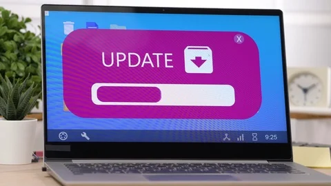 Laptop Computer Loading an Update on Screen Stock Footage 115358620