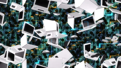 Laptop computer loop tile Swirl Background. This is a loopable and tileable Stock Footage 305229245