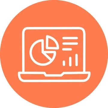 Laptop computer market data analysis icon Иллюстрация