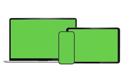 Laptop Computer, Mobile Phone and Tablet PC Mockups Video Animation. Stock Footage 243250647