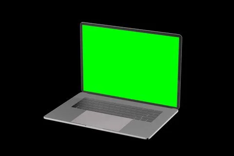 Laptop computer mockup in 3d rendering illustration with screeen for placing  Stock Illustration