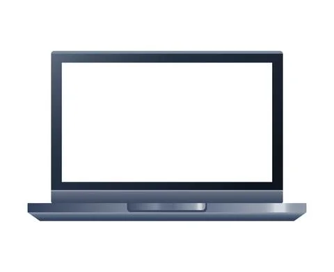 Laptop computer mockup branding front icon Stock Illustration