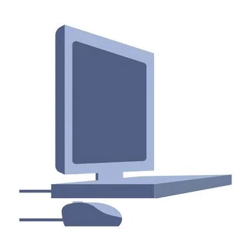 Laptop computer with mouse icon Stock Illustration