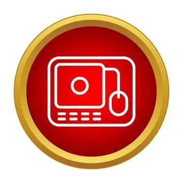 Laptop computer with mouse icon for technology Stockillustratie