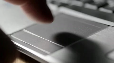 Laptop computer mousepad CU Video stock 10728773