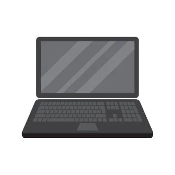 Laptop computer notebook in flat style isolated on a white background. Illustrazione stock