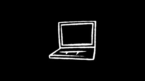 Laptop Computer Notebook Icon Stock Footage 346823007