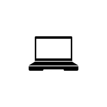 Laptop Computer, Notebook or Netbook. Flat Vector Icon illustration. Simple b Stock Illustration