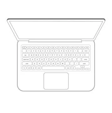 Laptop computer notebook outline vector Stock Illustration