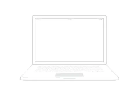 Laptop computer notebook outline on white background. illustrator vector. Stock Illustration