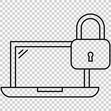 Laptop computer with padlock security Illustrazione stock