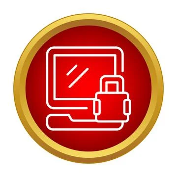 Laptop computer with padlock symbolizing cyber security 스톡 일러스트