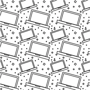 Laptop computer pattern background イラスト素材