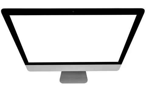 Laptop computer PC with blank screen mock up isolated on white background. .. Foto stock