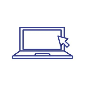 Laptop computer with pointer arrow Illustrazione stock