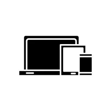 Laptop computer portable and devices silhouette style icon Illustrazione stock