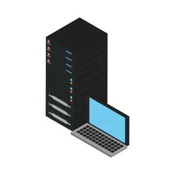 Laptop computer portable with data server イラスト素材