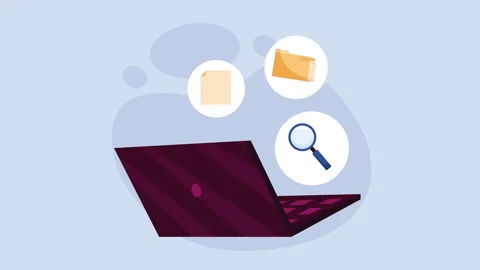 Laptop computer portable device animation Video stock 241899588