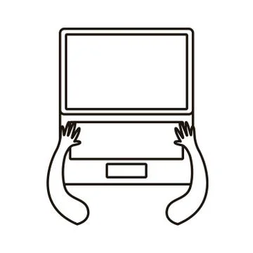 Laptop computer portable device icon Stock Illustration
