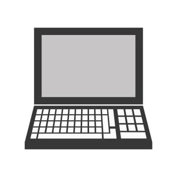 Laptop computer portable device isolated icon Stock Illustration