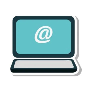 Laptop computer portable device isolated icon Stock Illustration