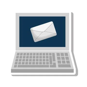 Laptop computer portable device isolated icon Illustrazione stock