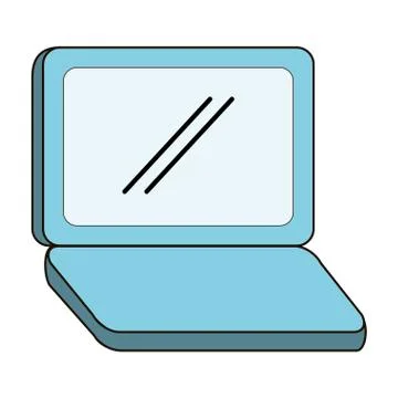 Laptop computer portable device isolated icon Stock Illustration