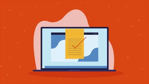 Laptop computer portable device tech animation Video stock 235500878