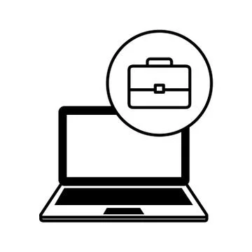 Laptop computer with portfolio briefcase Stock-Illustration