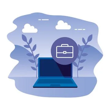Laptop computer with portfolio briefcase Stock-Illustration