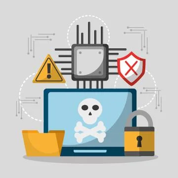 Laptop computer privacy hacker danger Illustrazione stock