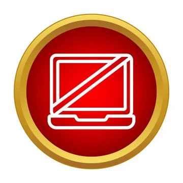 Laptop computer prohibition sign restricting technology access 스톡 일러스트