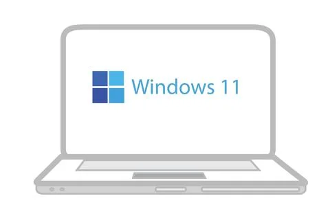 Laptop computer ready for windows 11 Stock Illustration